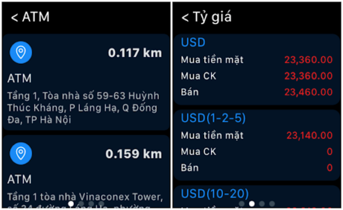 Bạn chỉ cần cần bật GPS của đồng hồ lên để sử dụng tính năng tra cứu ATM gần nhất